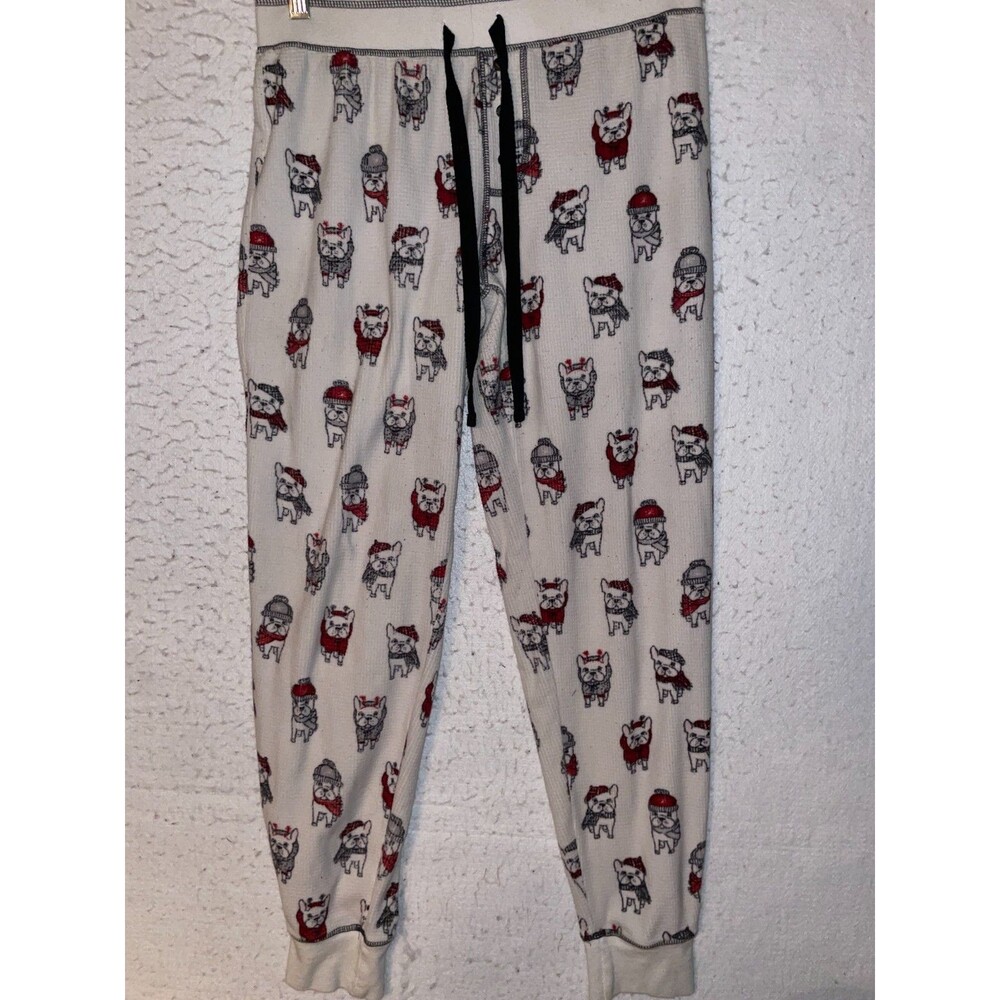 PJ Salvage French Bulldog Novelty Print Pajama Bottoms Lounge Pants Size M
